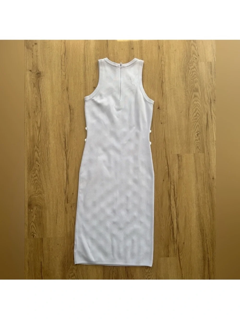 Michael Kors Sleeveless Lavender Floral Embroidered Knit Sheath Midi Dress XS